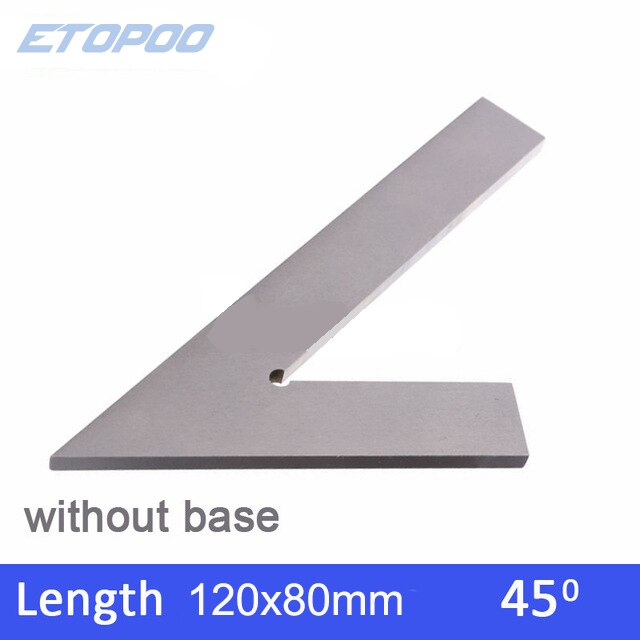 Dni 875/2 100*70mm 120*80mm 200mm 45 gradere firkantlinjal med bredt stål 45 gradere industriell prøve maskinist firkant med utgangspunkt: 120 x 80mm