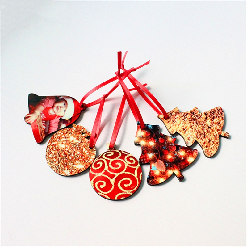 50 Stks/partij Sublimatie Lege Kerst Decoratie Hanger Mdf Dubbelzijdig Afdrukken Diy Warmte-overdracht Afdrukken
