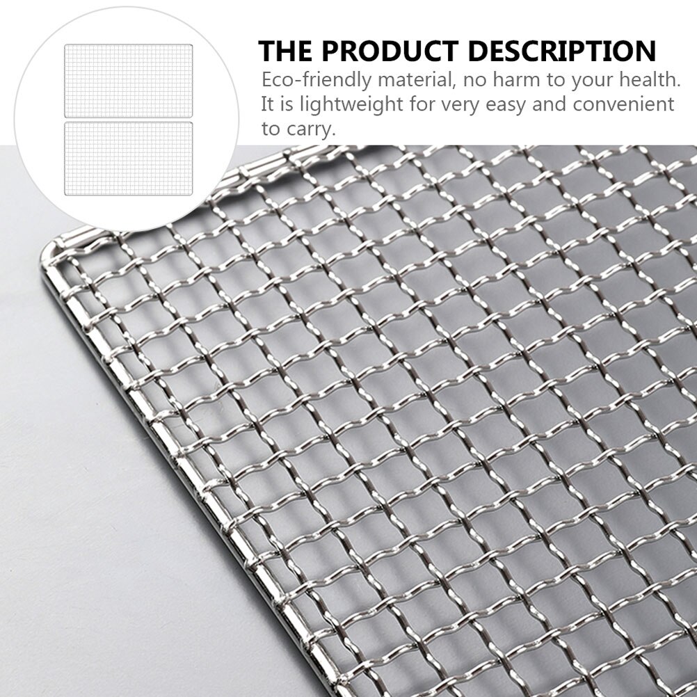 Mallas de alambre multifunción para barbacoa, rejillas de cocina, redes para barbacoa (plateadas), 2 uds.