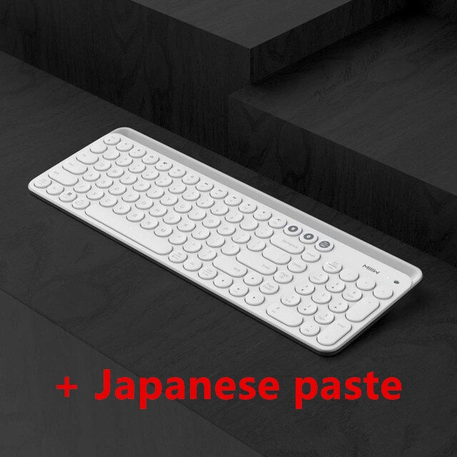 Miiw teclado sem fio para xiaomi, teclado dual mode de 104 ghz com bluetooth, multisistema compatível com xiaomi, para jogos e escritório, teclado + rus pasta em pasta: White-Japanese paste