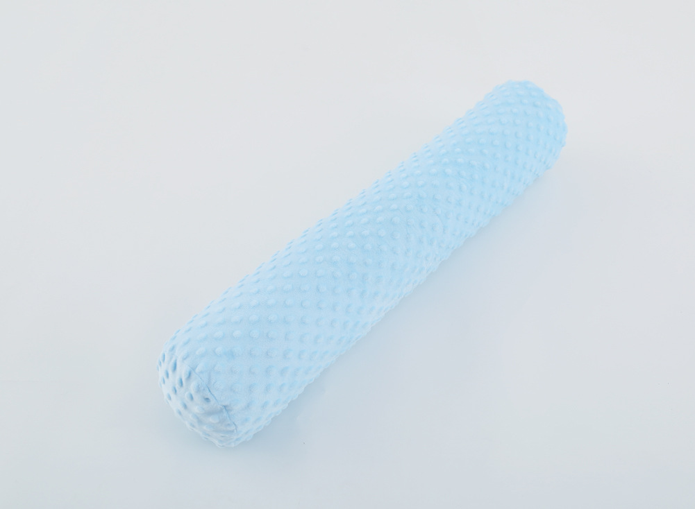 INS-almohada relajante para recién nacido, Cojín cilíndrico de terciopelo, multifuncional, anticolisión, ropa de cama para bebé: blue