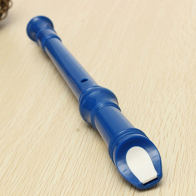 C Key Soprano Recorder ABS Soprano Descant Recorder Clarinet 8 Holes German Style with Fingering Chart Cleaning Stick for Kids: Blue