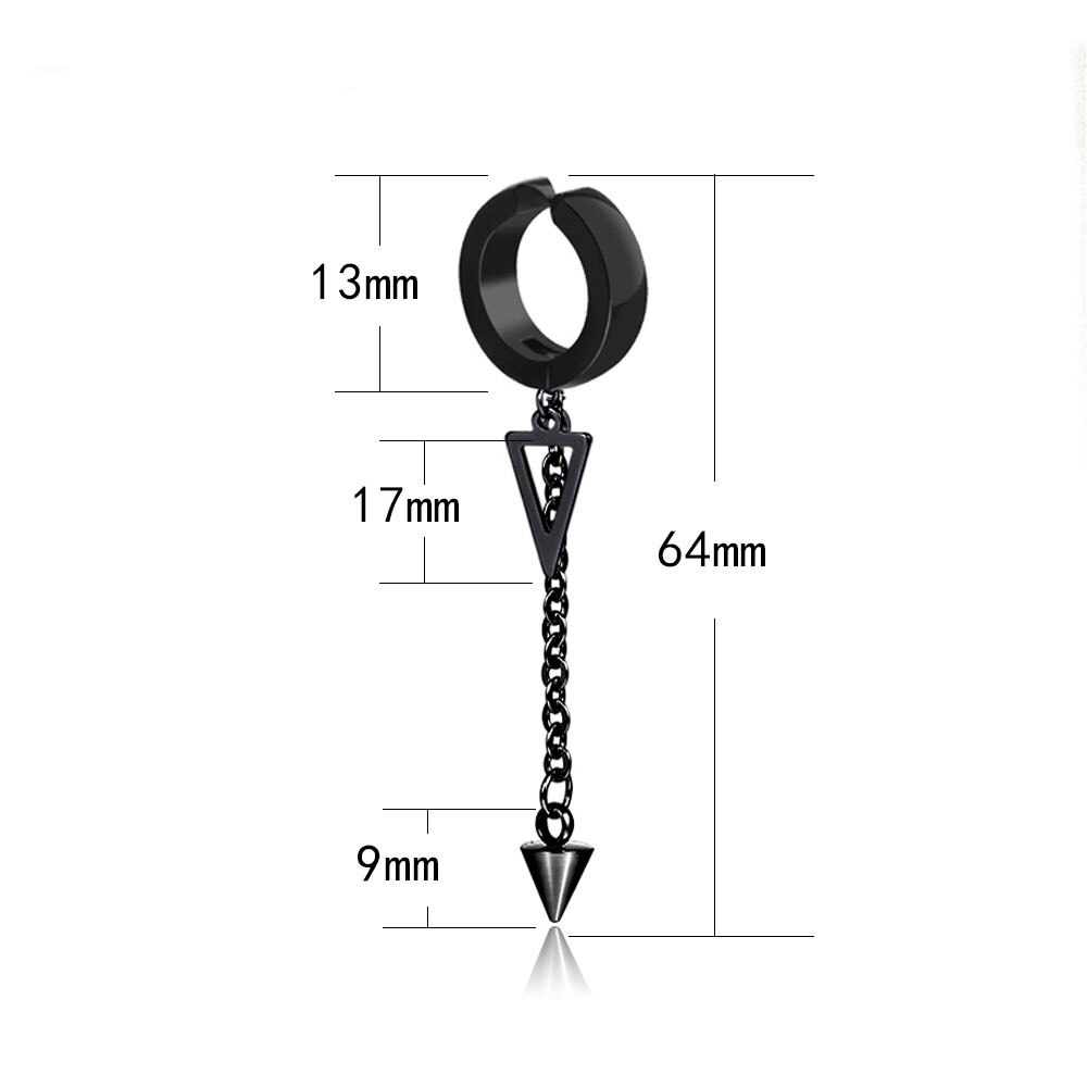 Męskie nausznice biodro chmiel punk hipoalergiczne tytanowe stalowe kolczyki klips robić ucha kolczyki bez przekłuwania akcesoria męskie