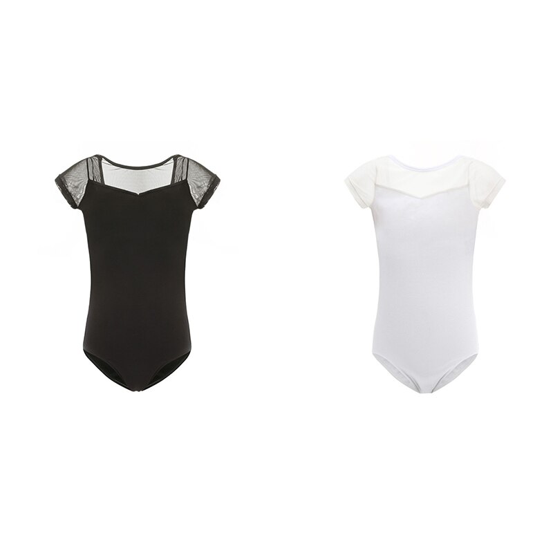 Children Gym suit Short Sleeve Gymnastic Clothing Mesh Gymnastic Ballet Dance Clothes Leotards For Girls