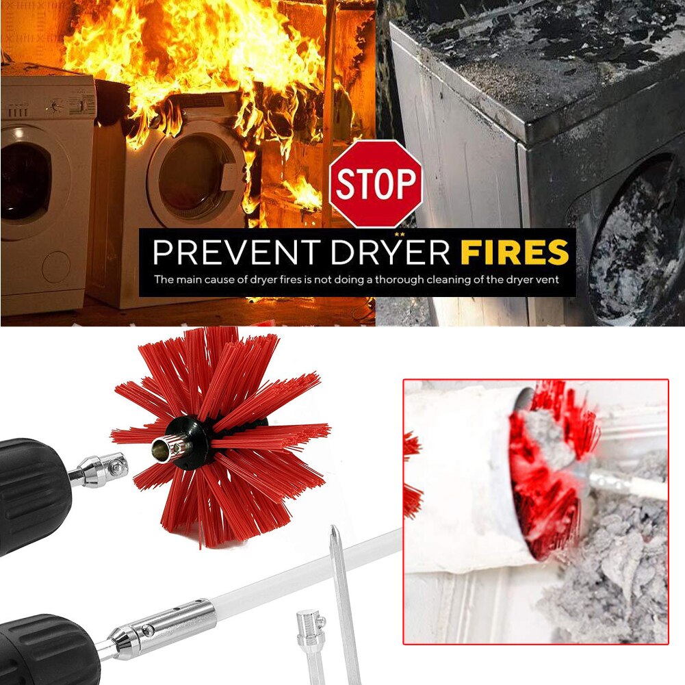 Salle de bain Portable multifonction Nylon avec tête de remplacement cuisine pour cheminée tuyau poêle nettoyage cheminée balayage brosse