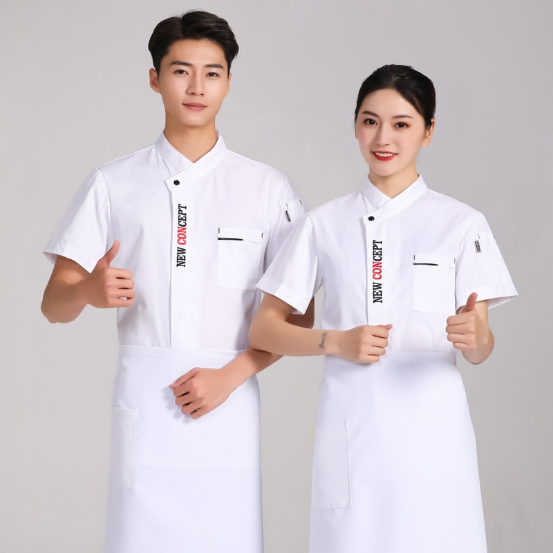 Waiter Uniform Chef Cooks Overalls Hotel Canteen Pastry Chef's Restaurant In The Summer Of Tooling With Short Sleeves