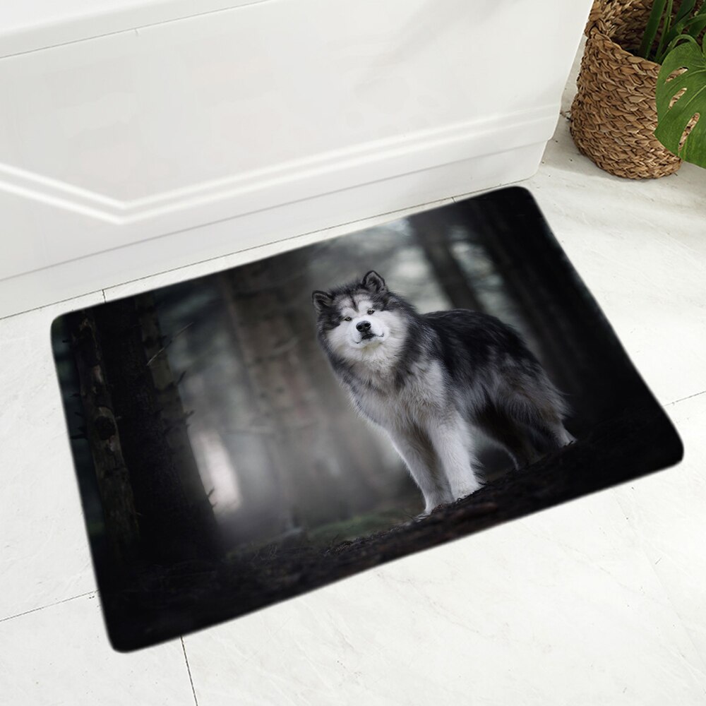Soft Flannel Doormat Decor Siberian Husky Dog Door Mat Non-Slip Hallway Pet Animal Carpet Rug for Dining Room Bedroom Floor Mat: 8