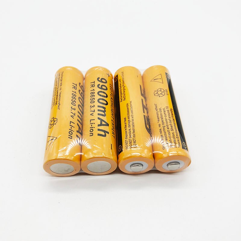 4Pcs 3.7V 18650 Battery 9900mAh Li-ion Rechargeable Battery for LED Flashlight Torch Electronic Gadgets Batteries