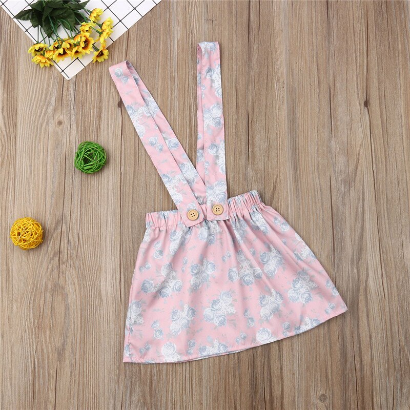0-3Y Lovely Infant Baby Girl Clothes Floral Suspender Strap Skirts Casual Style Summer Baby Gril Skirts