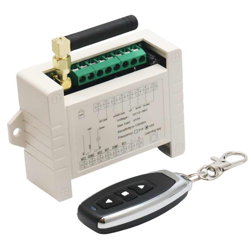 Relay Remote Control Switch, DC12‑36V 433MHz Wireless RF Remote Control, 4 CH Relay Module for Industrial Control