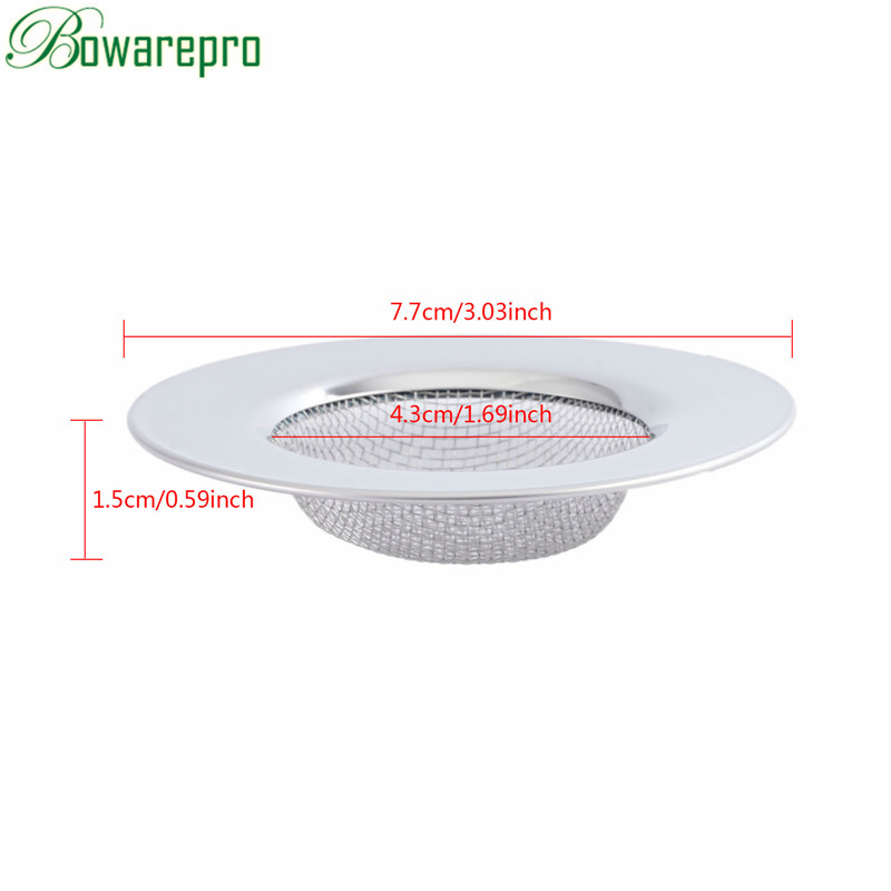 Bowarmpro – filtre d&#39;évier en acier inoxydable, trou de vidange, accessoires de cuisine: 77mm