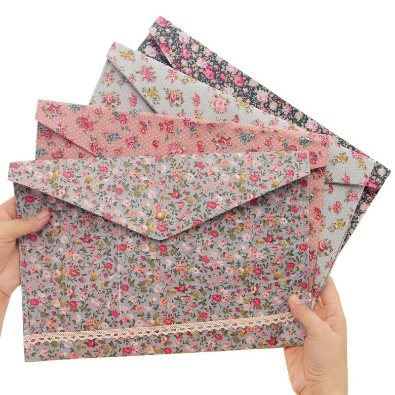 Archivador A4 de tela para estudiantes y niños, bolsa bonita para documentos, bolsa de papelería, 1 unidad