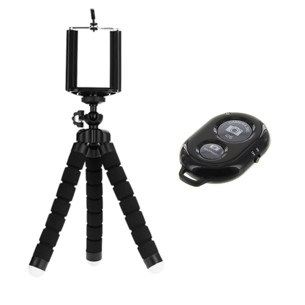 Selfie Sticks Statief Voor Telefoon Statief Sluiter Afstandsbediening Met Bluetooth Release Monopod Controle Telefoon Remote Mini Smart Voor: Black