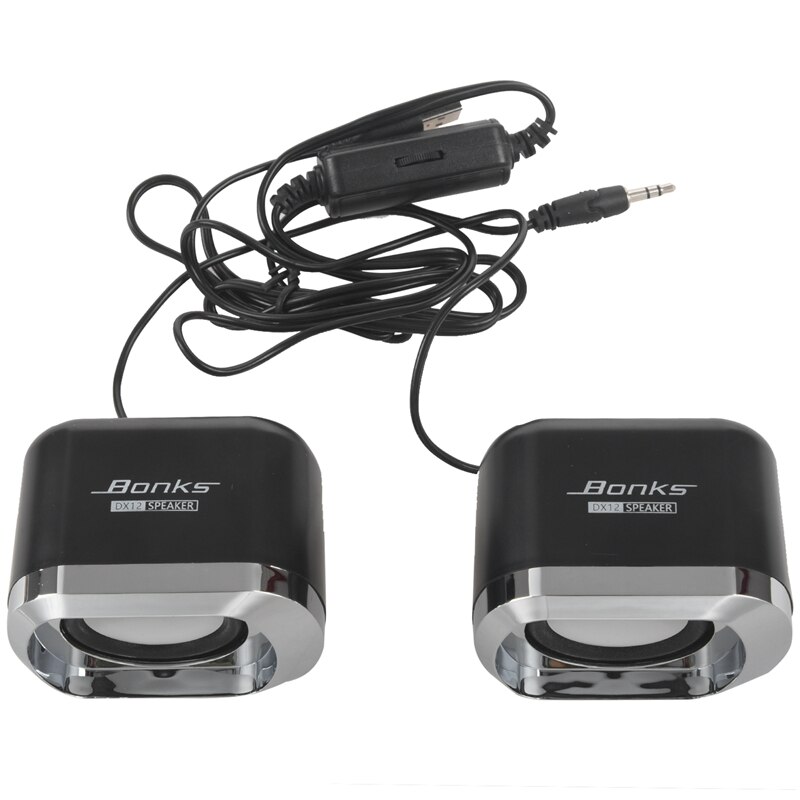 USB 2.0 Notebook Speakers Wired Stereo Mini Computer Speaker for Desktop Laptop Notebook PC MP3 MP4 3.5mm AUX IN black: Default Title