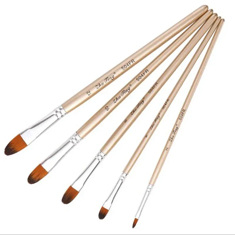 12Pcs/lot Paint Brush Set Art Drawing Brushes Wooden Handle Brushes For Acrylic Painting Supplies: Lavender