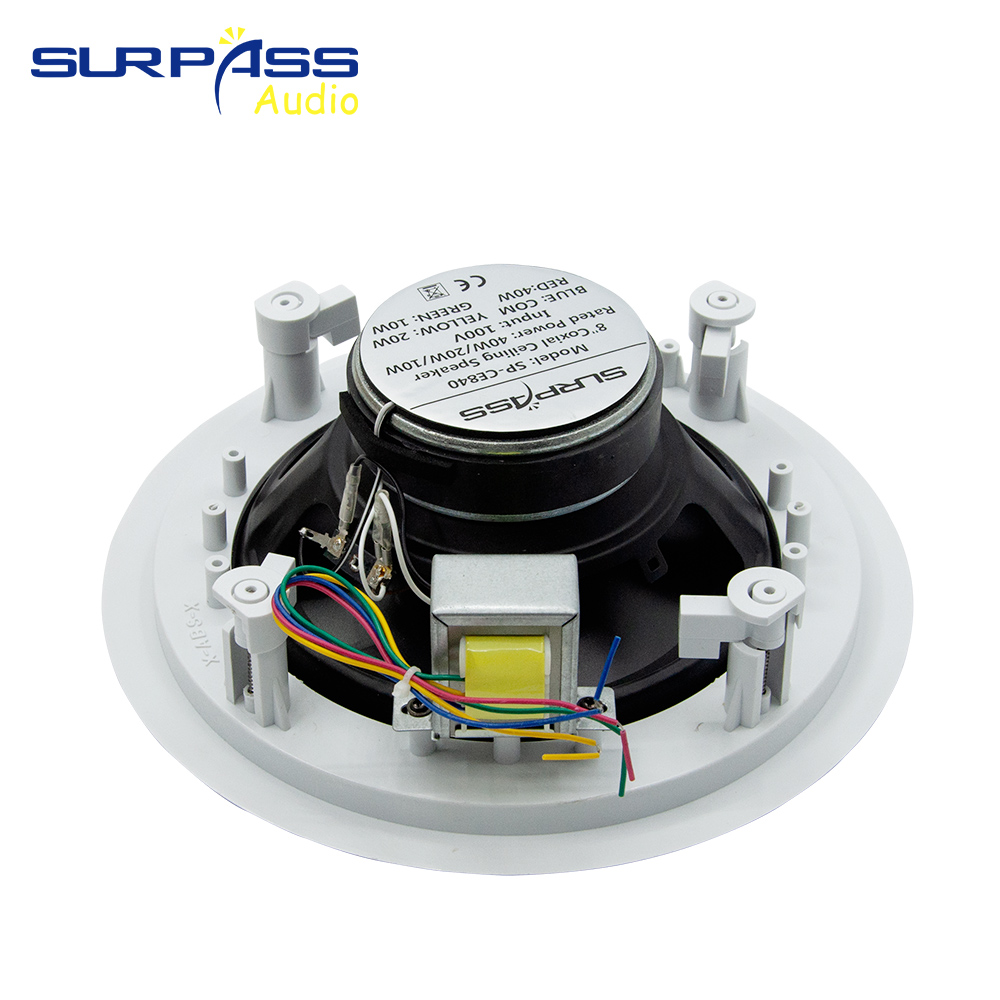 8" Passive Coxial Ceiling Speaker 40W Indoor Passive Public Address Broadcast Background Music System for Home Theater Audio