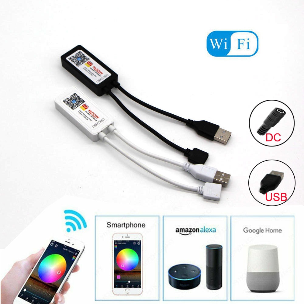 Tuya WiFi APP smart mini USB LED controlador DC5-24v 6A Multi cambio de color con temporizador modos para 5V 2835 5050 RGB tira de luz