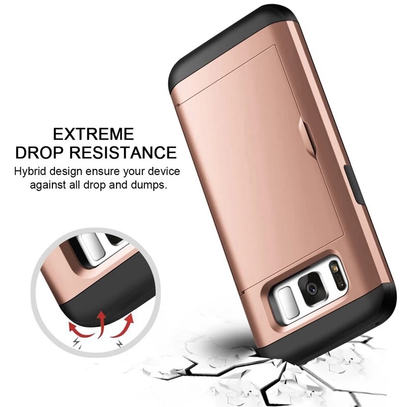 For Samsung Galaxy S8 S8 Plus S8+ Samsung S 8 S8plus Case Cover Protective Credit Card Holder ID Slot Coque Cover Funda Capa