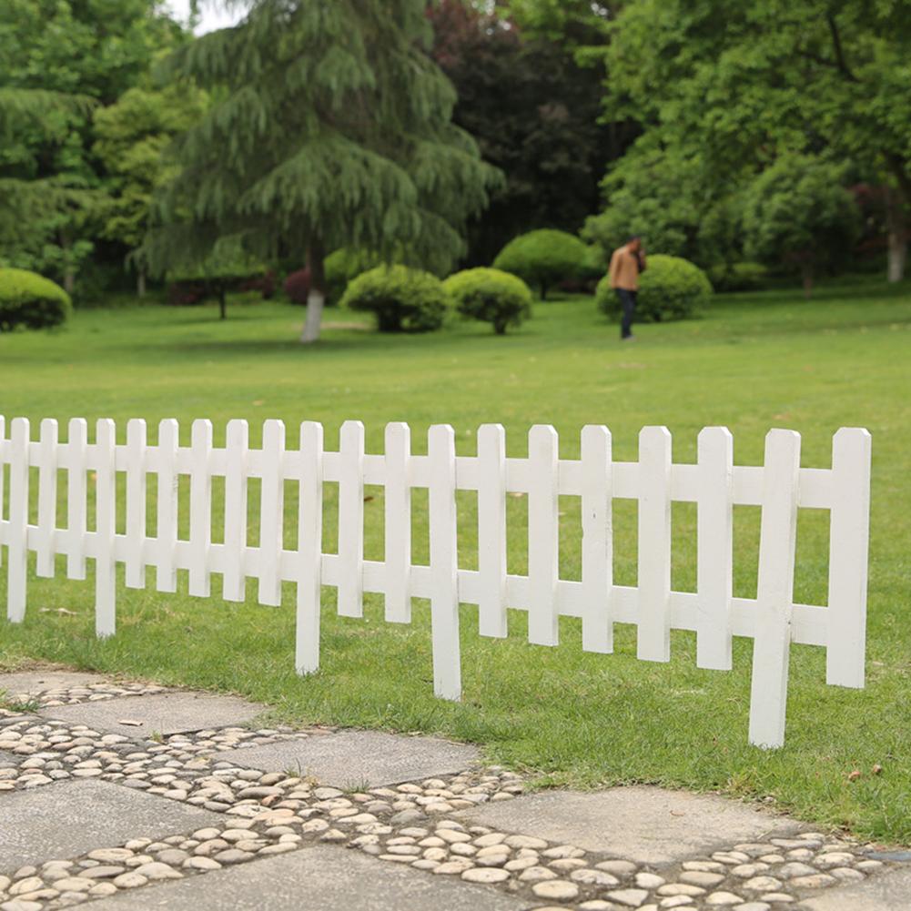 6pcs Courtyard Lawn Fence Garden Fence Wooden Fence Outdoors Edging Fencing Garden Decoration 63*35cm