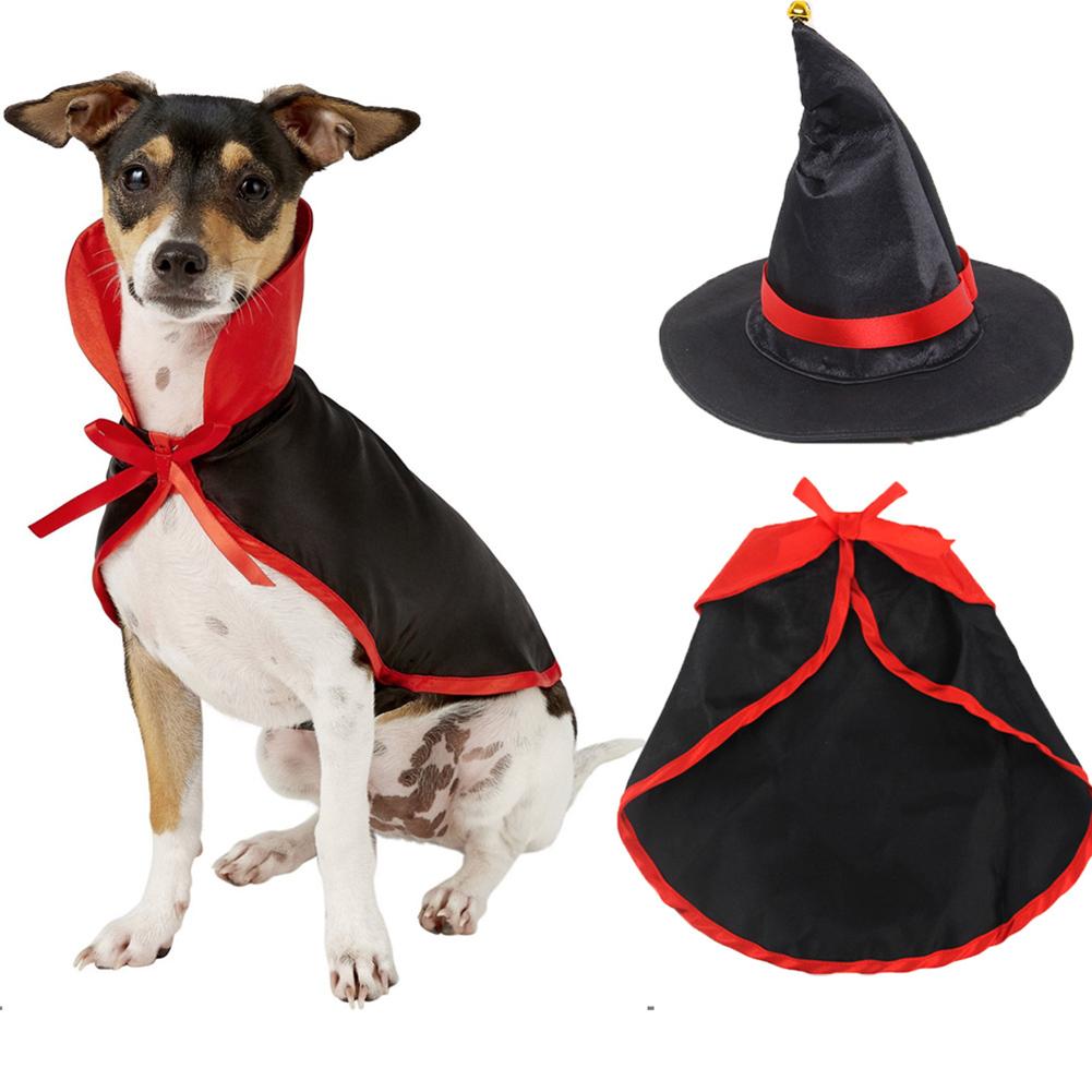 Kæledyr halloween katte hund spoof vampyrer hat kappe sæt tryllekunstner rollespil kostume