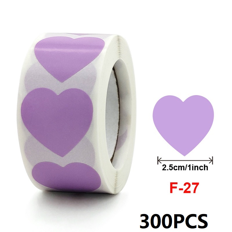 100-500PCS Thank You Stickers Rolling Merci Children's Stickers for Business Packaging Home Made Love Heart Shaped Sticker: Lavender