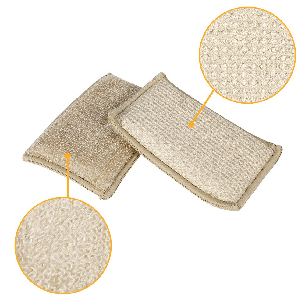 Set van 6 bamboevezels, spons, afwasmiddel, afwasmiddel, afwasmiddel, afwasmiddel, multifunctionele schoonmaakdoeken, poetsdoeken