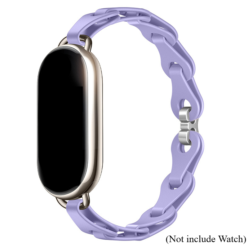 Rubber Strap for Xiaomi Mi Band 9 Stainless Steel Buckle Bracelet for Miband 8 NFC Lady Style Replacement Silicone Band