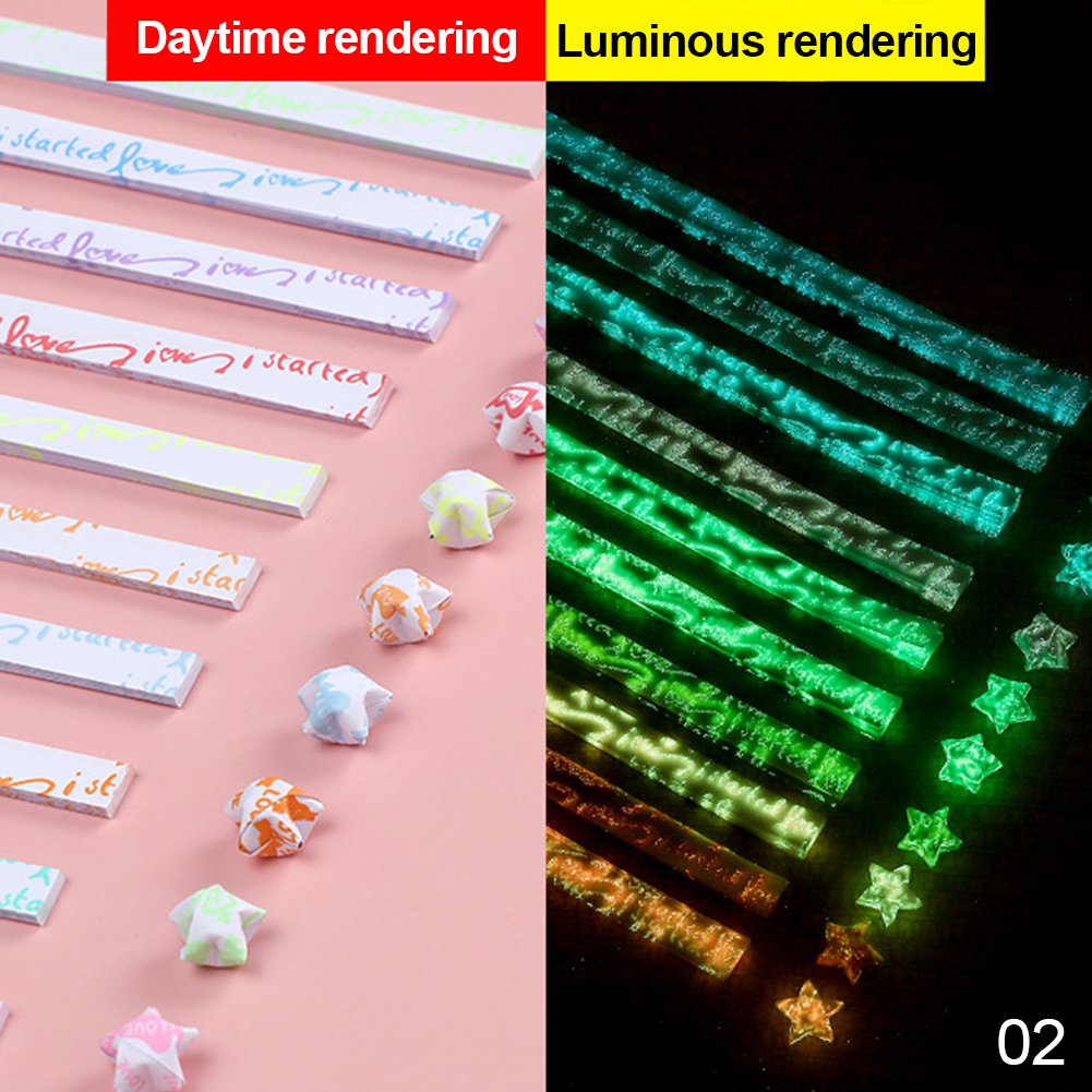 210 Vellen Lichtgevende Origami Sterren Papier 10 Kleuren Strips Lucky Star Decor Vouwen Papier Ambachtelijke Papier Diy Arts Crafting Supplies: Licht Groen