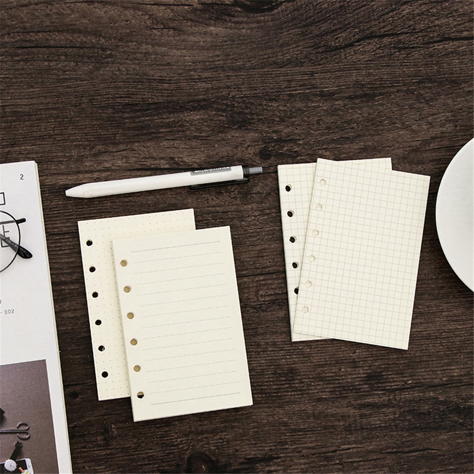 A5 A6 A7 Filler Papers 6 Holes Dokibook Notebook Inner Paper Spiral Paper For Filofax Binder Planner School Supplies