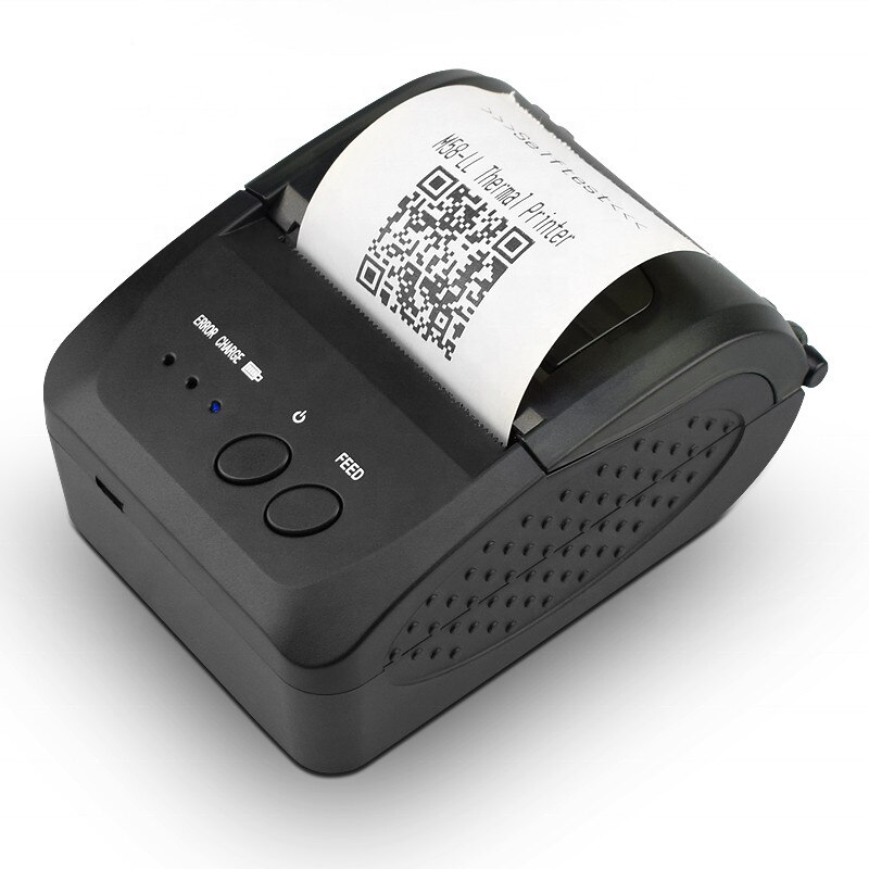 Bærbar bluetooth termisk skriver mini pos kvitteringsskriver for mobiltelefonlomme 58mm regningsmaskin for supermarked: 5809dd / Us plug