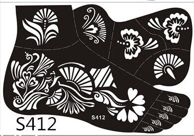 1sheet Tattoo Templates foot/feet 16models henna t... – Grandado