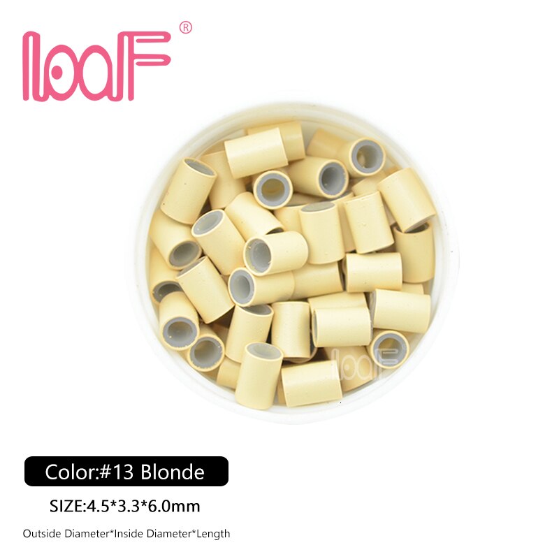 Loof 500 stk 4.5*3.3*6.0 silikone foret kobberrør mikrolinks loop ringe hårperler til menneskehår extensions værktøjer