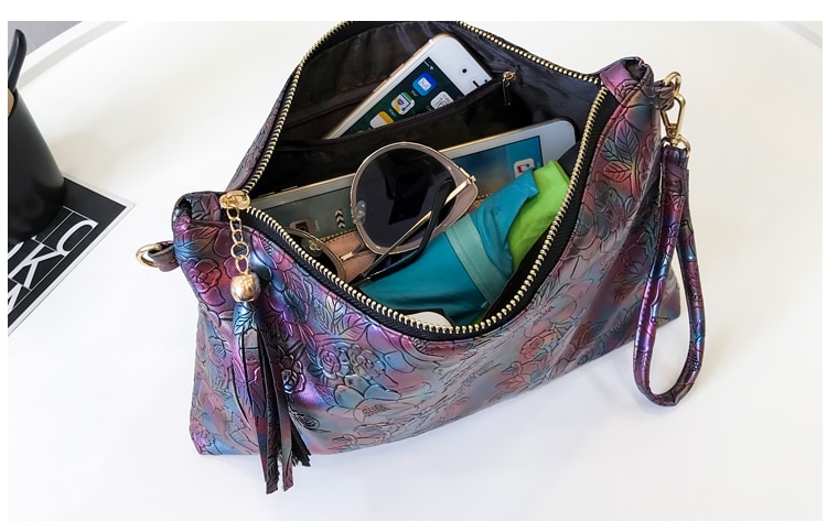 Womens Bags Handbags Floral Large Clutch Purses and Handbags Faux Leather Ipad Fit Long Strap Women Messenger Envelop Shoulder B