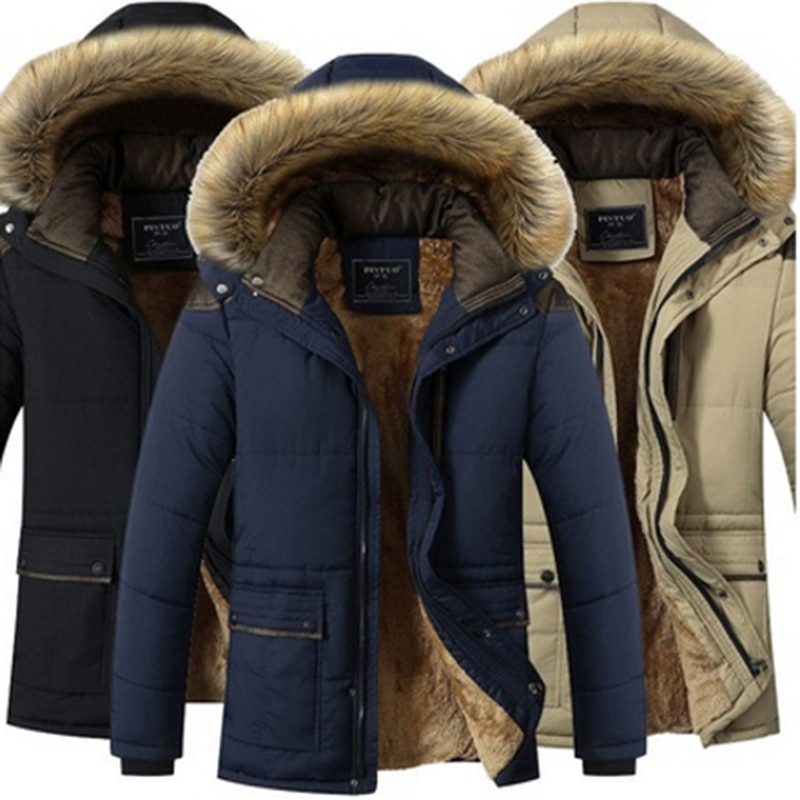 Plus størrelse 5xl vinter vindtette parkas herre solide parkas bomull polstret menn fritidsjakker tykkere frakker overfrakk varme klær