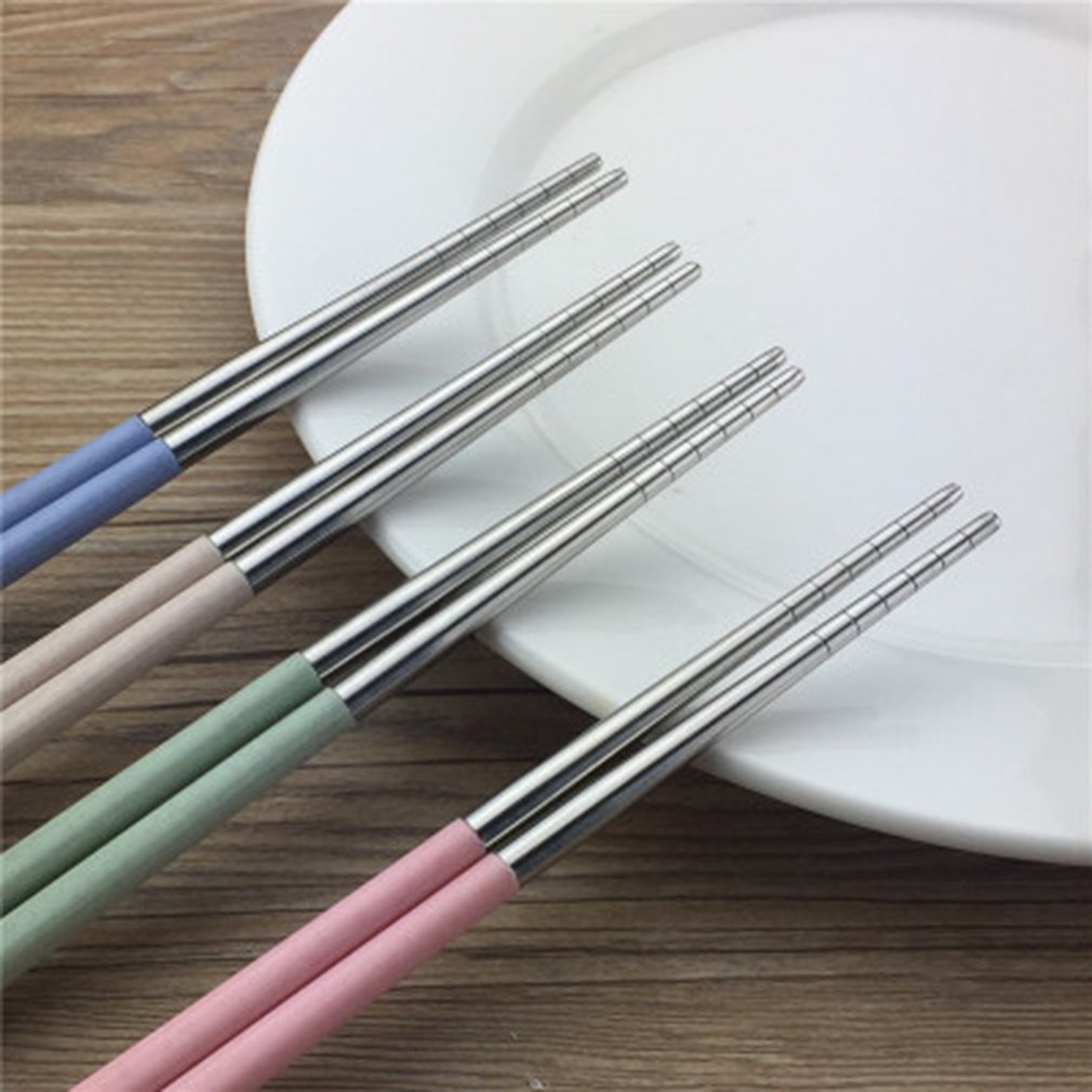 Chinese Style Non-slip Kitchen Tool Tableware Chopsticks Stainless Steel Household Cooker 19cm Traditional