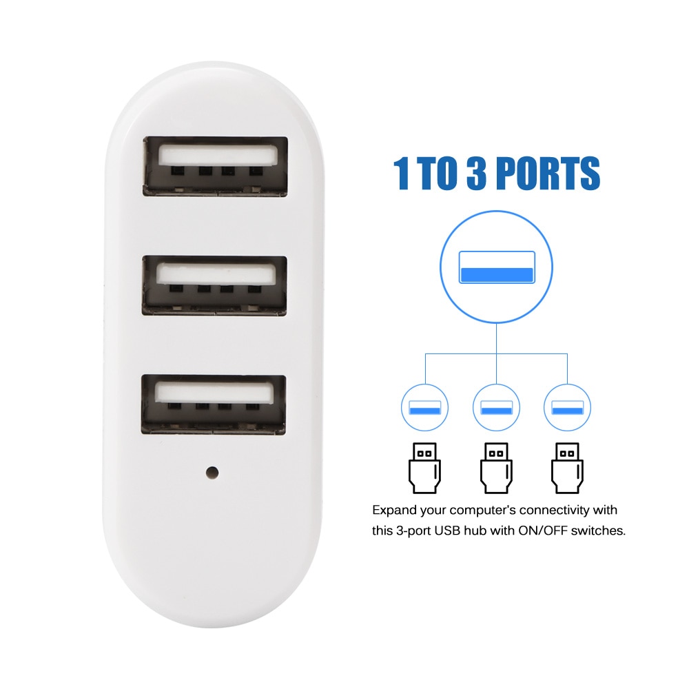 Hub Usb más barato giratorio de alta velocidad 3 puertos Mini USB HUB 2,0 adaptador divisor USB para Windows 2000/Windows ME