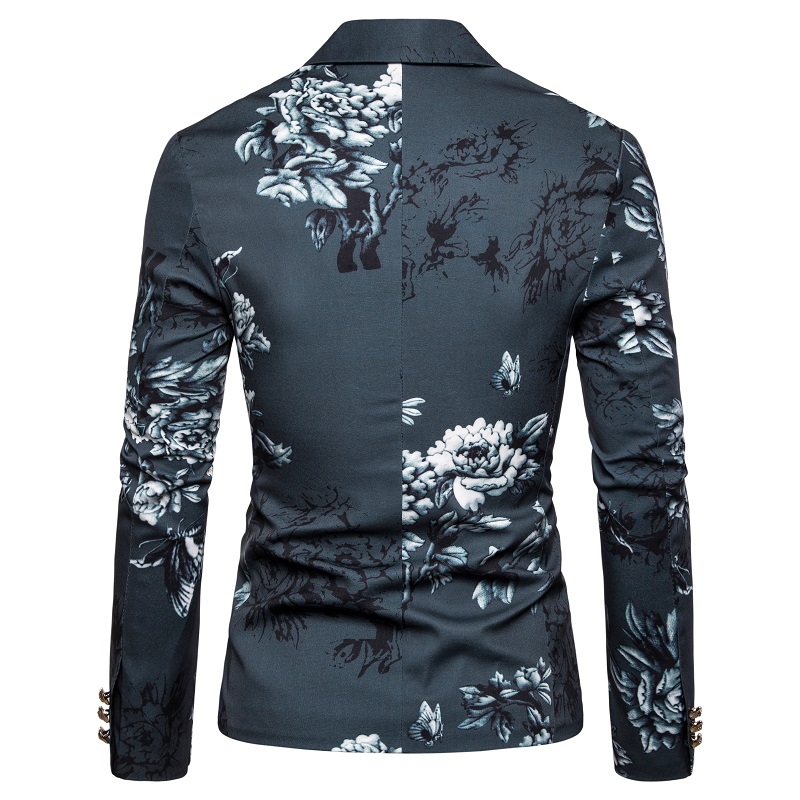 Chaqueta de traje con estampado Floral para Hombre, americana de una sola botonadura para Hombre , lujoso de flores, corte ajustado