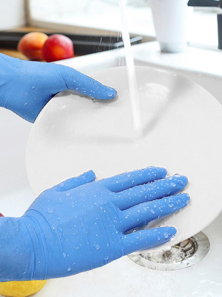 Guantes desechables de nitrilo resistentes al agua, guantes de látex sin polvo para el hogar, cocina, laboratorio, limpieza, 10 Uds.