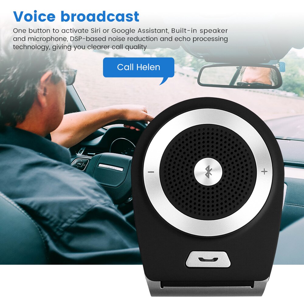 Aoshike 1 stk bil bluetooth kit  t821 handsfree høyttalerstøtte bluetooth 4.1 edr trådløst bilsett solskjerm bil handsfree samtale