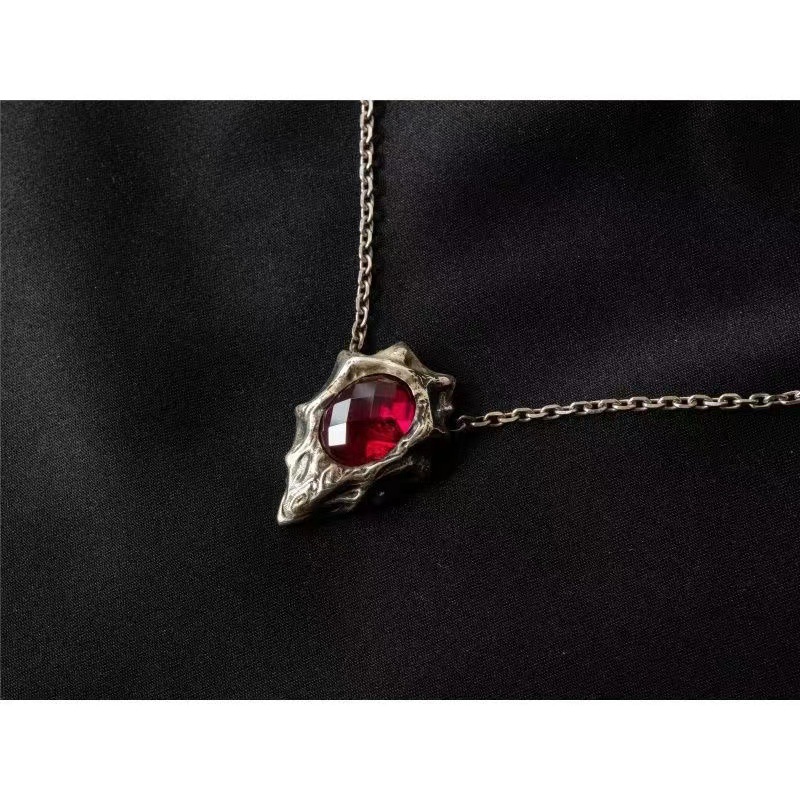 Necklace for Women Devil May Cry Necklaces Female Dante Jewelry Trend Neck Couples Party Red Rhinestone Pendant