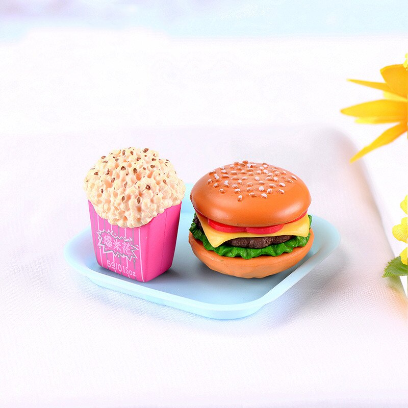 1 sæt børn sushi mad foregiver legetøj harpiks hambeger miniaturer fe havedekoration mos terrarium mikro landskab
