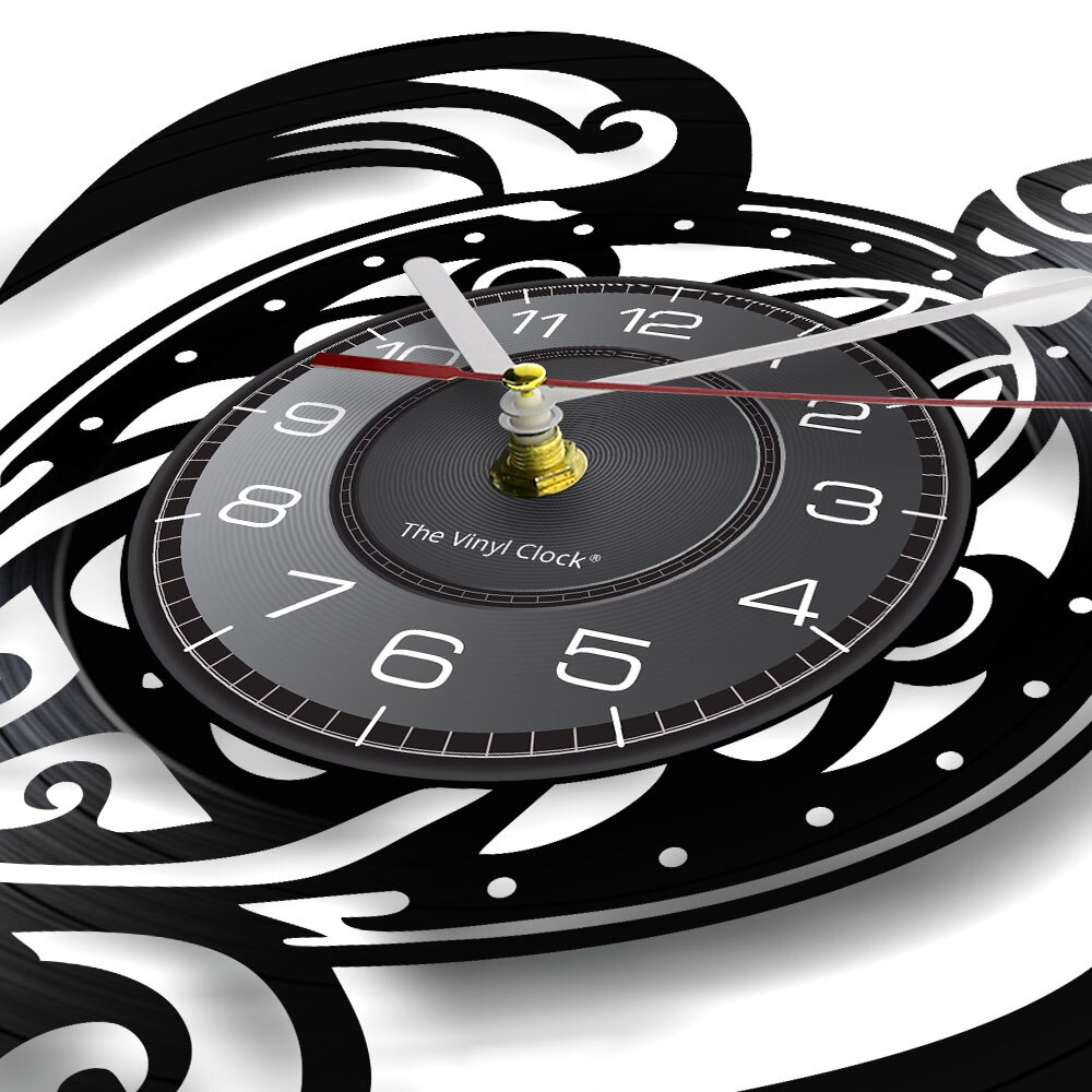 Sea Turtle Wall Clock Mechanical Steampunk Turtle Vinyl Record Wall Clock Sea Animal Decorative Clock Vintage Animal Decor