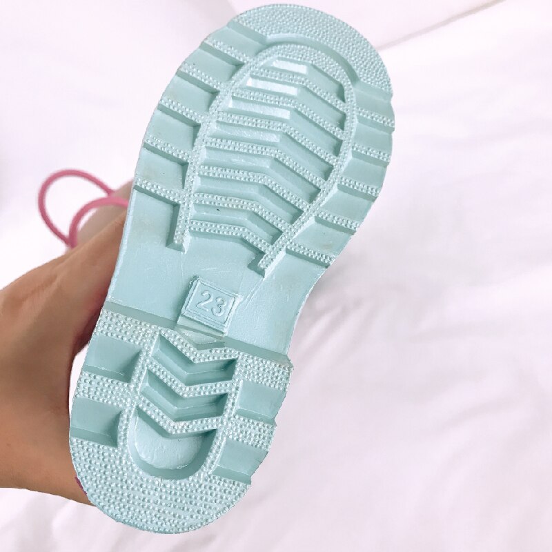 Kidshandle punho-it chuva bota sapato bonito dos desenhos animados da criança do bebê botas à prova dwaterproof água crianças sapatos de borracha crianças tornozelo bota para menina menino