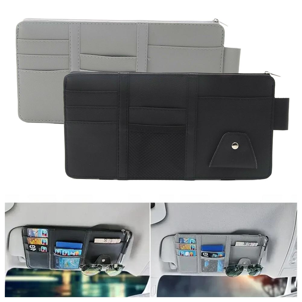 Organizzatore per visiera parasole per auto Multi-tasca Accessori interni auto Organizzatore tascabile Custodia per documenti per auto Portapenne