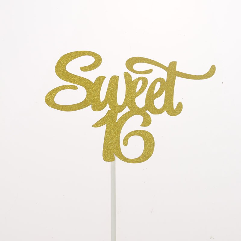 Banderas para pastel Cupcake Topper Toppers rotar la noria Feliz cumpleaños Boda nupcial envoltorio de pastel hornear decoración DIY bandera: Sweet 16