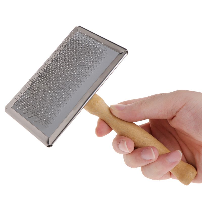 Lemmikkieläinten hoitokampa karvojen poisto irrota harja puukahva slicker koiran kissatarvike kampa kissa koiran hiusten hoito puhdistus kylpyharja