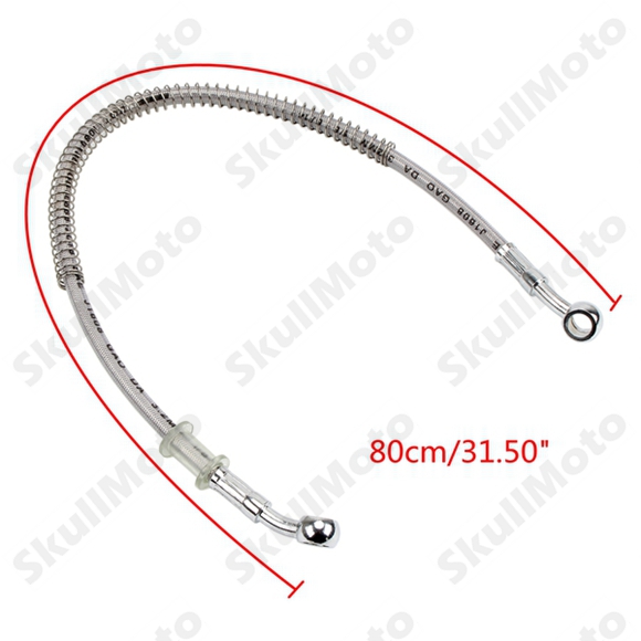 Kit de manguera de freno de motocross para motocicleta, tubería de aceite, línea trenzada, acero inoxidable reforzado hidráulico, ajuste trenzado, ATV Pit Bike: 80cm