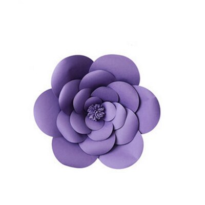 Gör-det-själv konstgjorda stora papper rosblommor bakgrund kompletta kit för bröllop och evenemang plantskola inredning blommig väggkonst papper blomma hantverk: Lila / 1 st 40cm