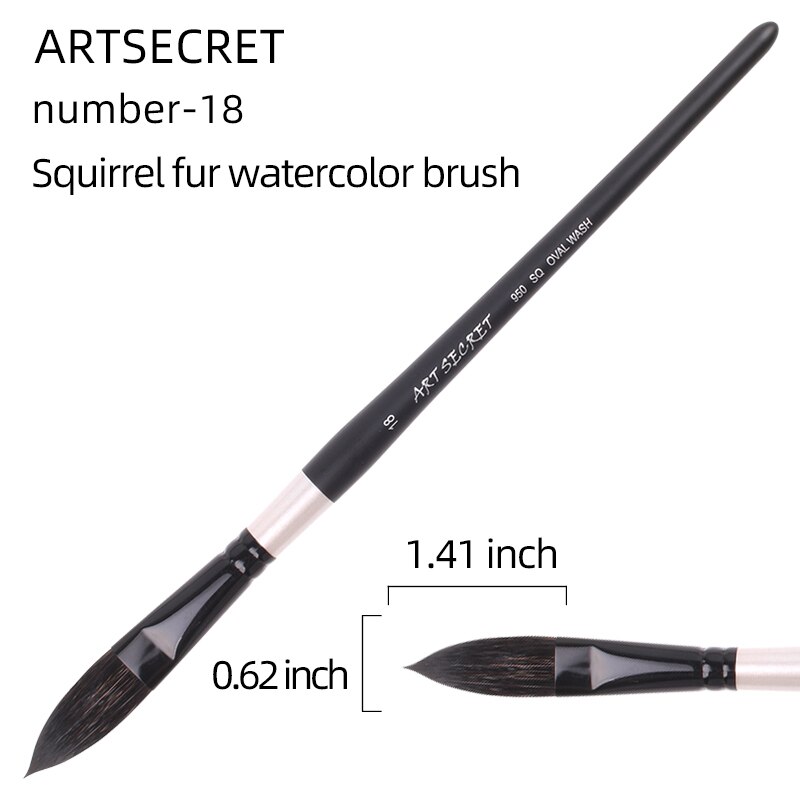 Pincel ovalado de para acuarela de ardilla, Gouache/mopa, pincel artístico para lengua de gato, suministros de arte para pintura: number-18