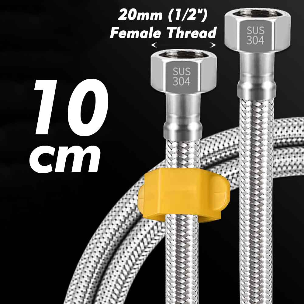 Manguera trenzada de entrada de grifo de agua de acero inoxidable 1/2, tubo de conexión Flexible para cocina, baño, inodoro, riego de jardín, 304 pulgadas: BLANCO